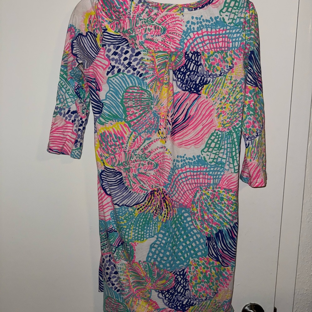Lilly Pulitzer Roar Of The Sea Ali Dress Long Sleeve Dress with V-Neck - Picture 7 of 7